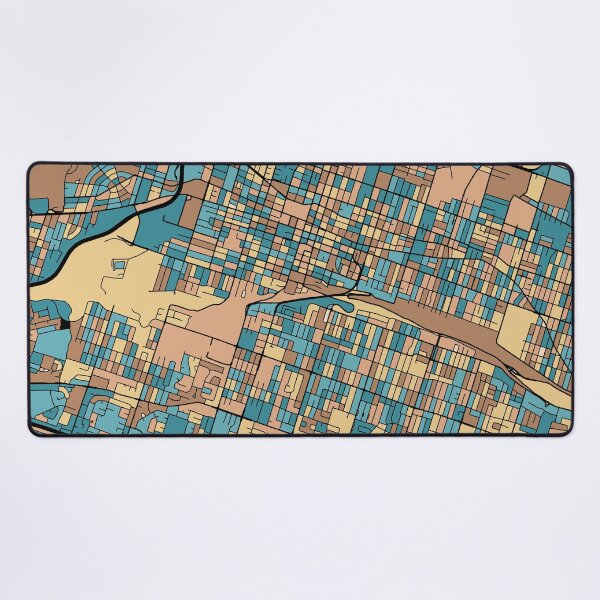 Item preview, Hamilton Map Pattern in Mid Century Pastel designed and sold by PatternMaps.