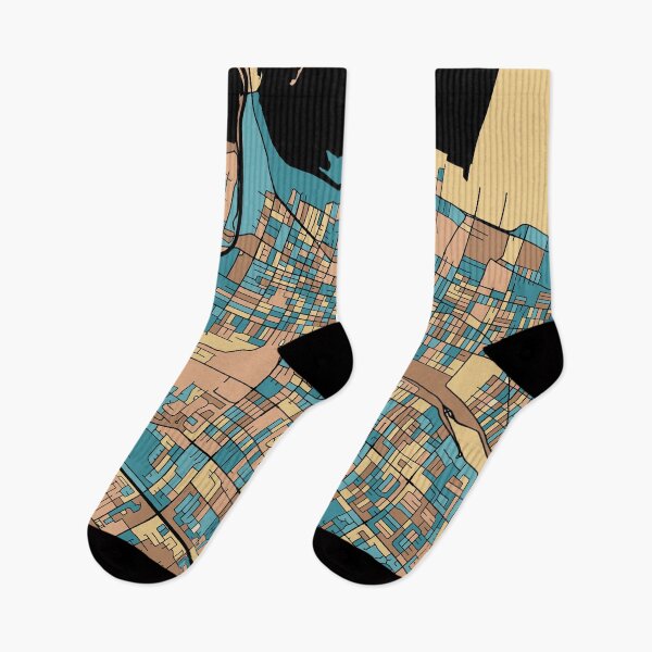 Item preview, Hamilton Map Pattern in Mid Century Pastel designed and sold by PatternMaps.