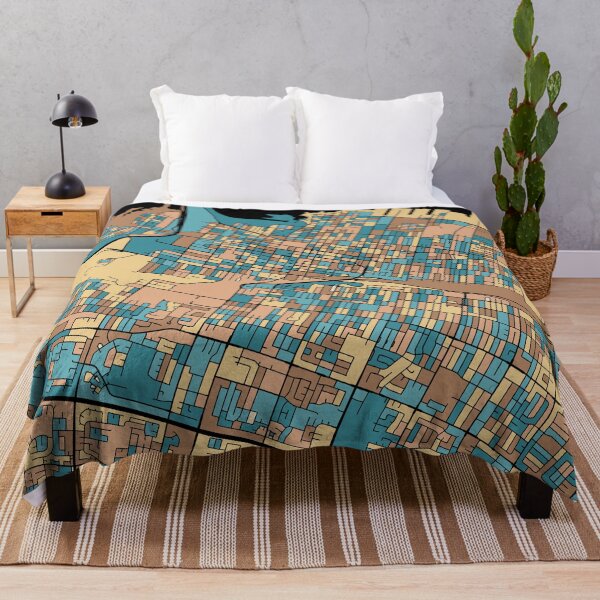 Item preview, Hamilton Map Pattern in Mid Century Pastel designed and sold by PatternMaps.