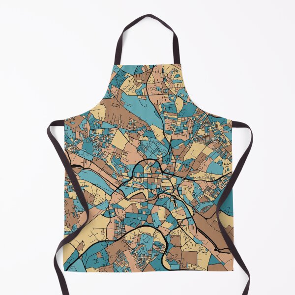Item preview, Leeds Map Pattern in Mid Century Pastel designed and sold by PatternMaps.