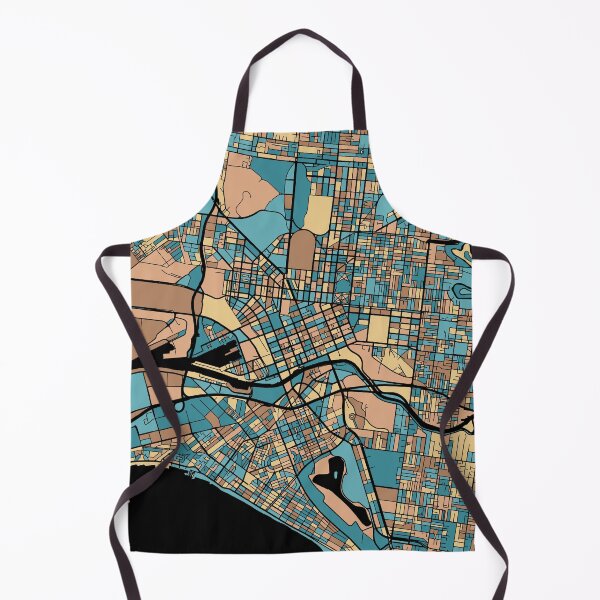 Item preview, Melbourne Map Pattern in Mid Century Pastel designed and sold by PatternMaps.
