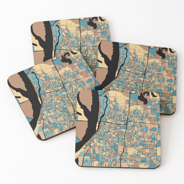 Item preview, Memphis Map Pattern in Mid Century Pastel designed and sold by PatternMaps.
