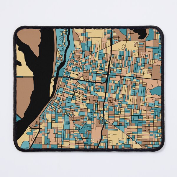 Item preview, Memphis Map Pattern in Mid Century Pastel designed and sold by PatternMaps.