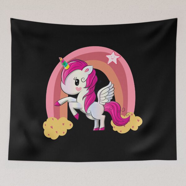 Item preview, kawai girl a for adley unicorns funny cartoon81 designed and sold by kristinp-artrid.
