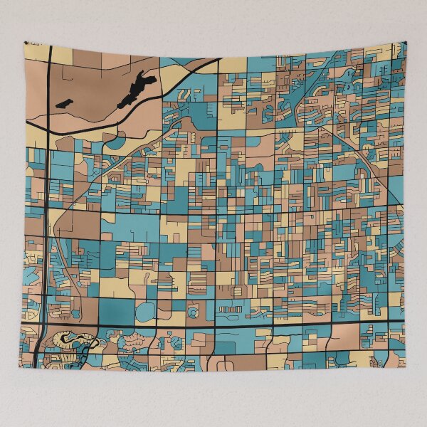 Item preview, Mesa Map Pattern in Mid Century Pastel designed and sold by PatternMaps.
