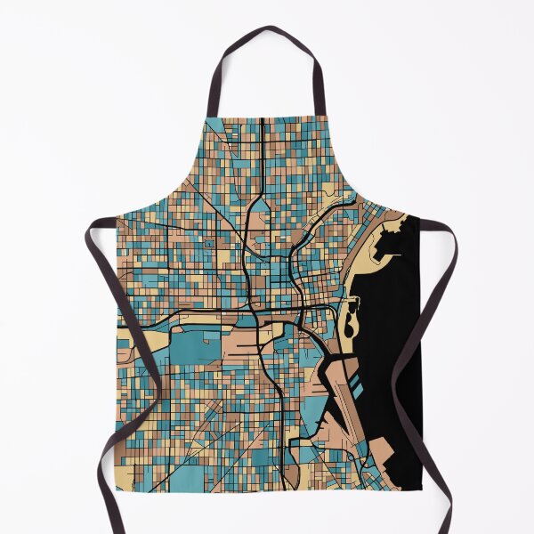 Item preview, Patrón de mapa de Milwaukee en pastel de mediados de siglo designed and sold by PatternMaps.