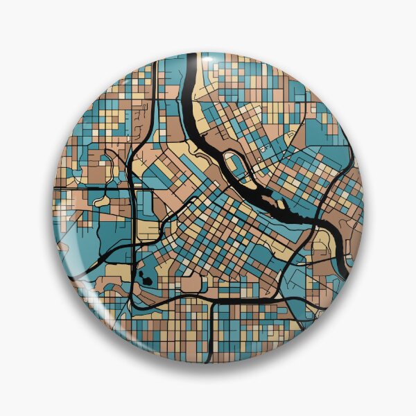 Item preview, Minneapolis Map Pattern in Mid Century Pastel designed and sold by PatternMaps.
