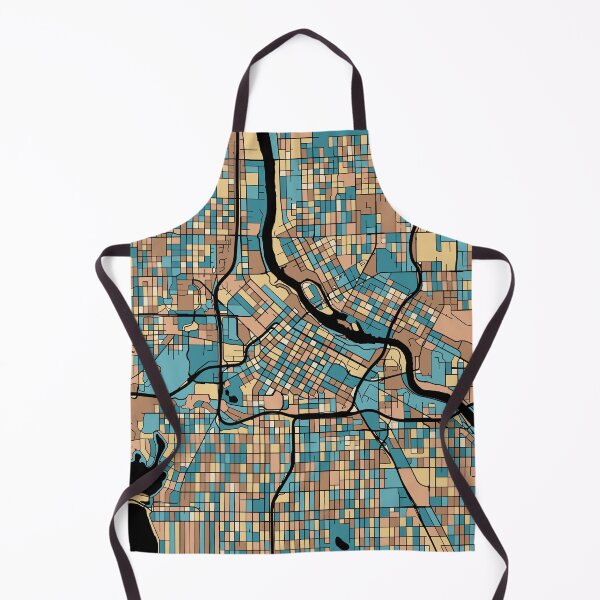 Item preview, Minneapolis Map Pattern in Mid Century Pastel designed and sold by PatternMaps.
