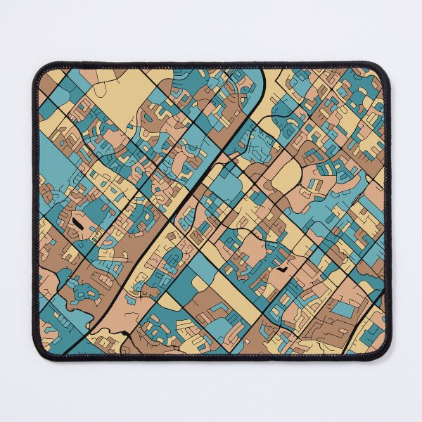 Item preview, Mississauga Map Pattern in Mid Century Pastel designed and sold by PatternMaps.