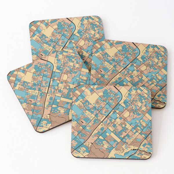 Item preview, Mississauga Map Pattern in Mid Century Pastel designed and sold by PatternMaps.
