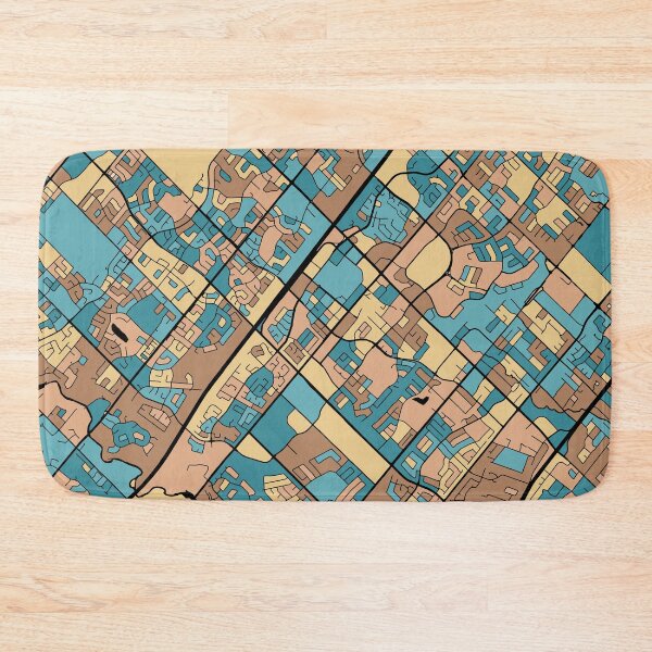 Item preview, Mississauga Map Pattern in Mid Century Pastel designed and sold by PatternMaps.