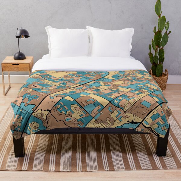 Item preview, Mississauga Map Pattern in Mid Century Pastel designed and sold by PatternMaps.