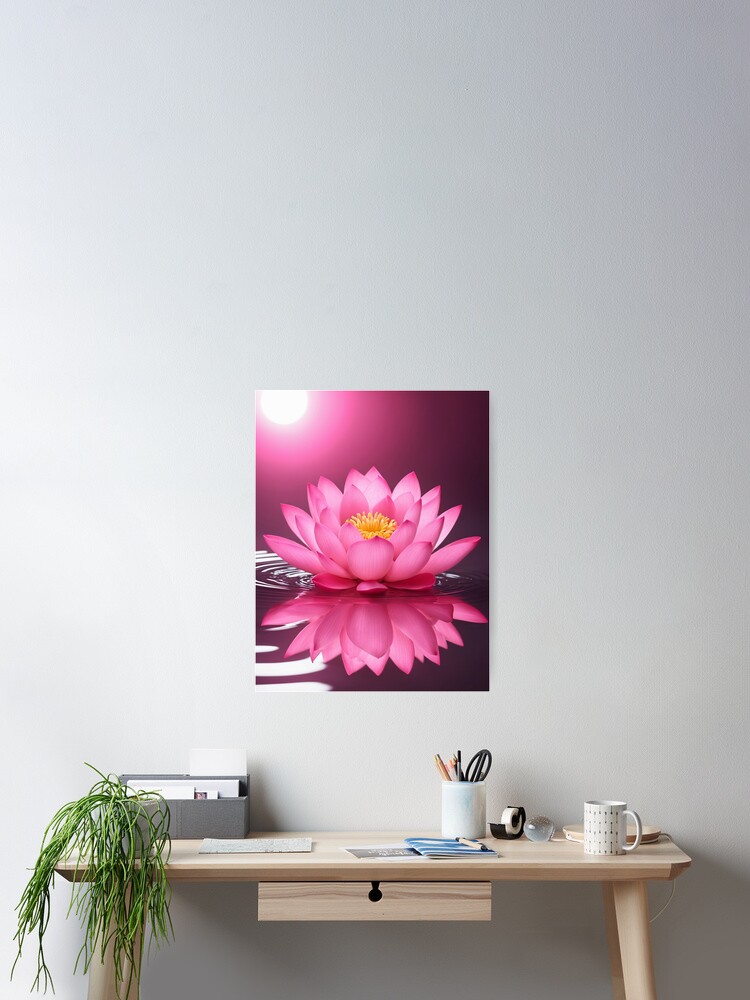 Pink lotus flower Poster