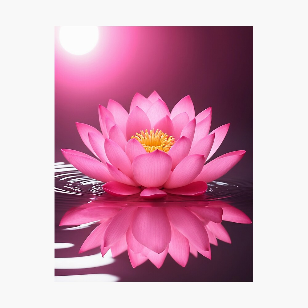 Pink lotus flower Poster