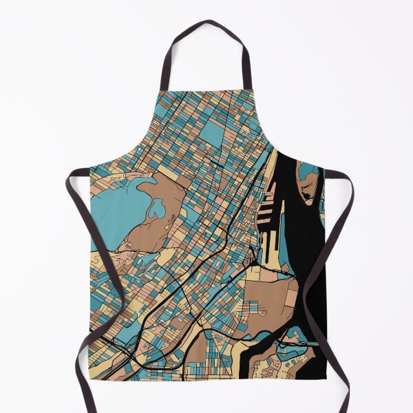 Item preview, Montreal Map Pattern in Mid Century Pastel designed and sold by PatternMaps.