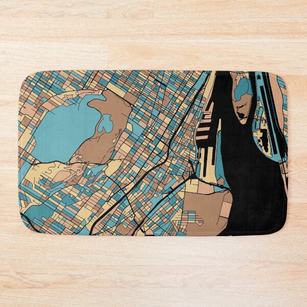 Item preview, Montreal Map Pattern in Mid Century Pastel designed and sold by PatternMaps.