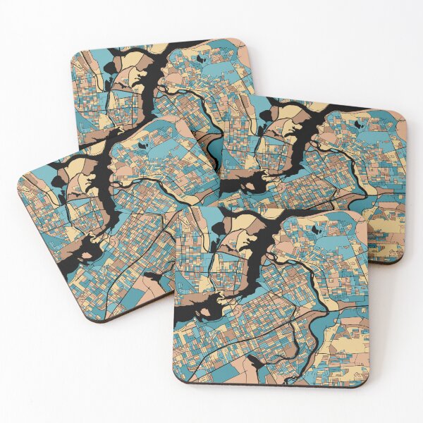 Item preview, Ottawa Map Pattern in Mid Century Pastel designed and sold by PatternMaps.
