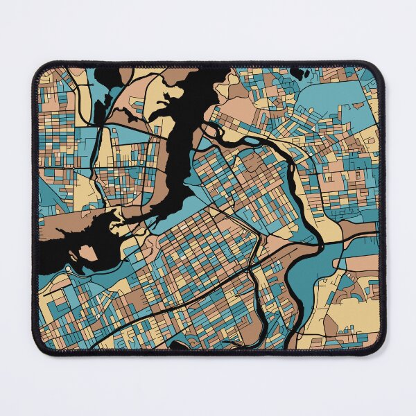 Item preview, Ottawa Map Pattern in Mid Century Pastel designed and sold by PatternMaps.