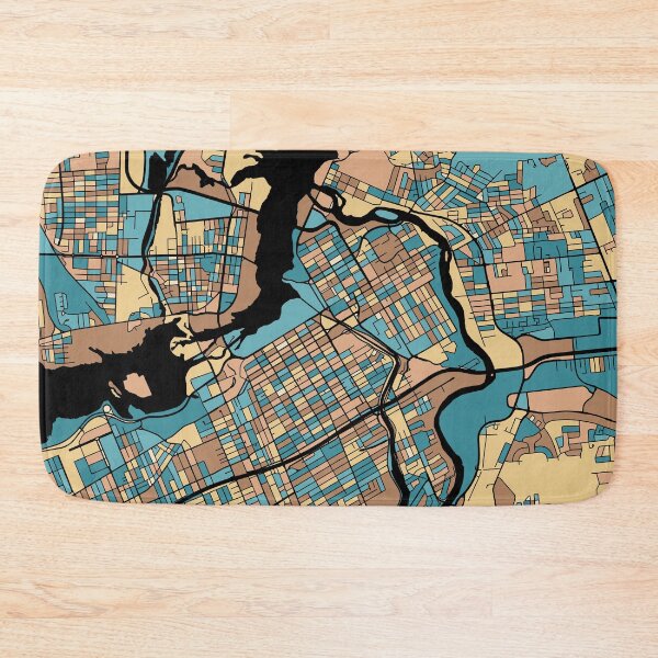 Item preview, Ottawa Map Pattern in Mid Century Pastel designed and sold by PatternMaps.