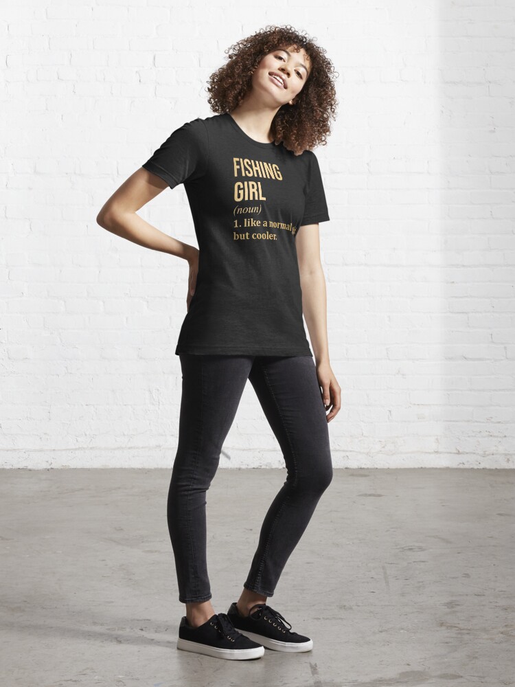 Fishing Girl Definition in Gold | Essential T-Shirt