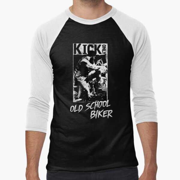 Kick Only - Old School Biker Baseball ¾ Sleeve T-Shirt