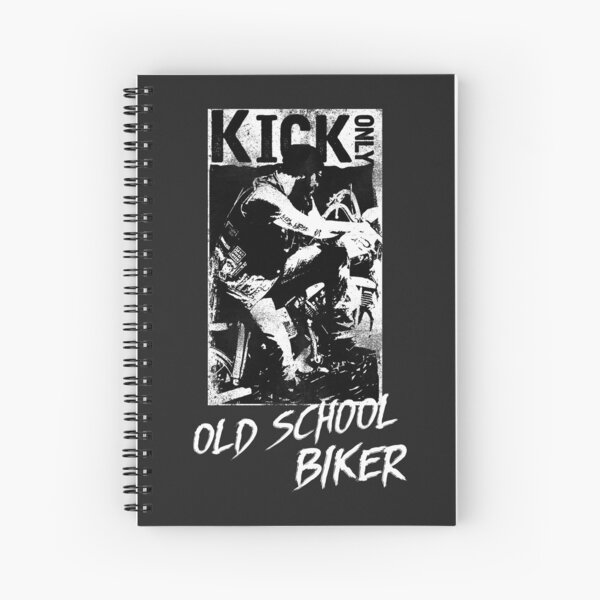 Kick Only - Old School Biker Spiral Notebook