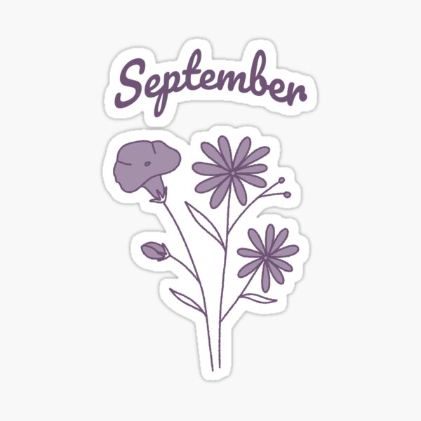 Item preview, September Girl Birth Month Flower Morning glory & Aster - is my birthday gift minimal vintage  designed and sold by TNwandesignart.