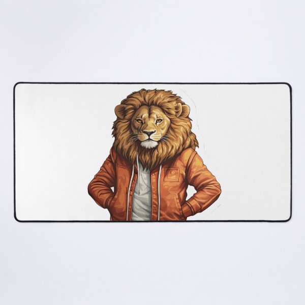 Item preview, Stylish lion in orange jacket designed and sold by abmkf.