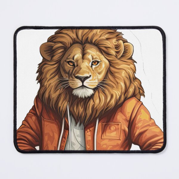 Item preview, Stylish lion in orange jacket designed and sold by abmkf.