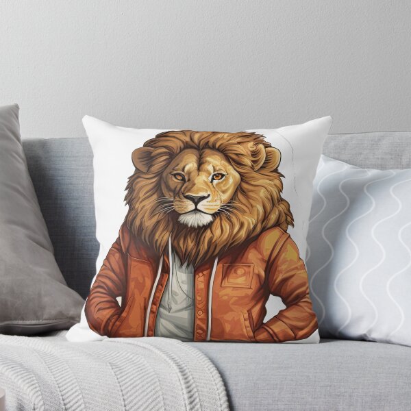 Item preview, Stylish lion in orange jacket designed and sold by abmkf.