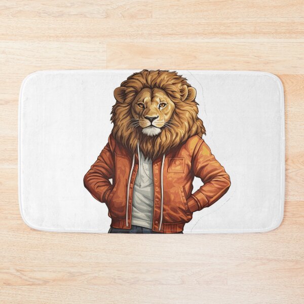 Item preview, Stylish lion in orange jacket designed and sold by abmkf.