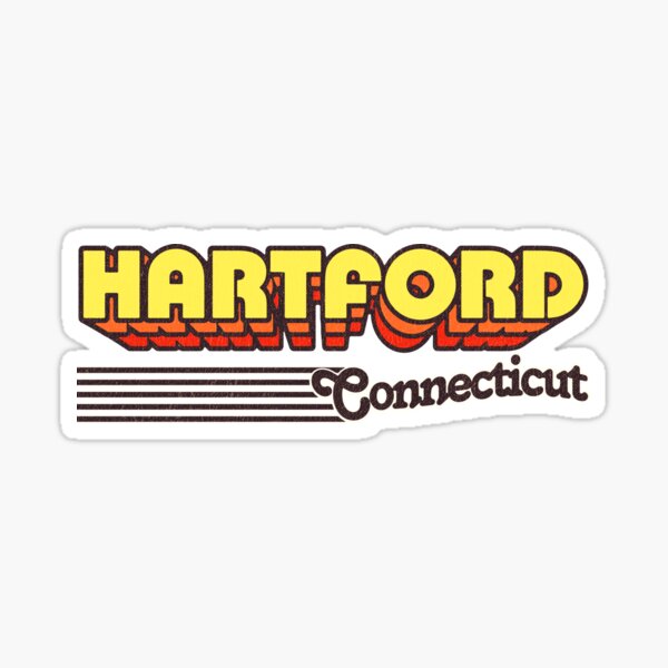 Vista previa del artículo con la obra «Hartford, Connecticut | Rayas retro», diseñado y vendido por retroready.
