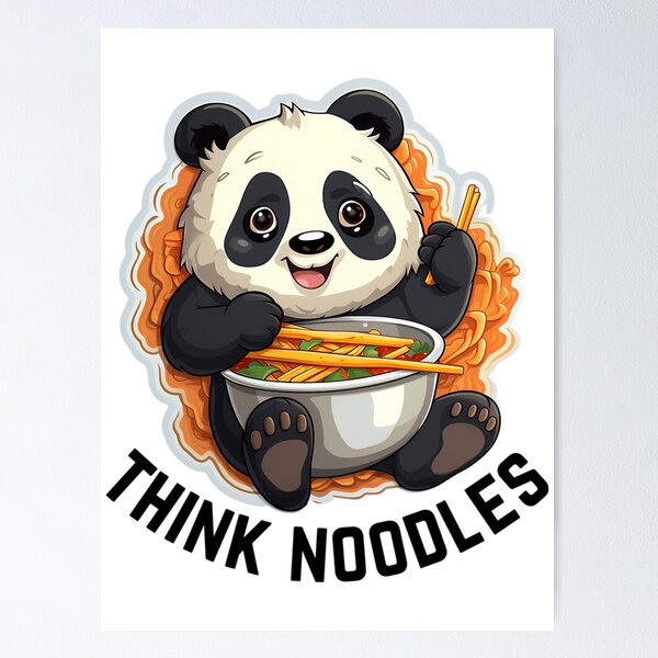 Item preview, Thinknoodles Panda eating noodles with noddle's designed and sold by AndersonHarves.