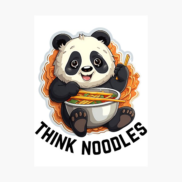 Item preview, Thinknoodles Panda eating noodles with noddle's designed and sold by AndersonHarves.