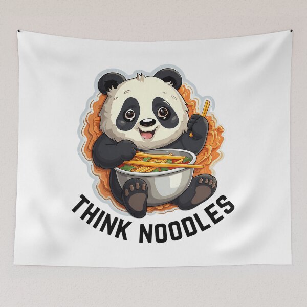Artikelvorschau, Thinknoodles Panda isst Nudeln mit Nudeln entworfen und verkauft von AndersonHarves.