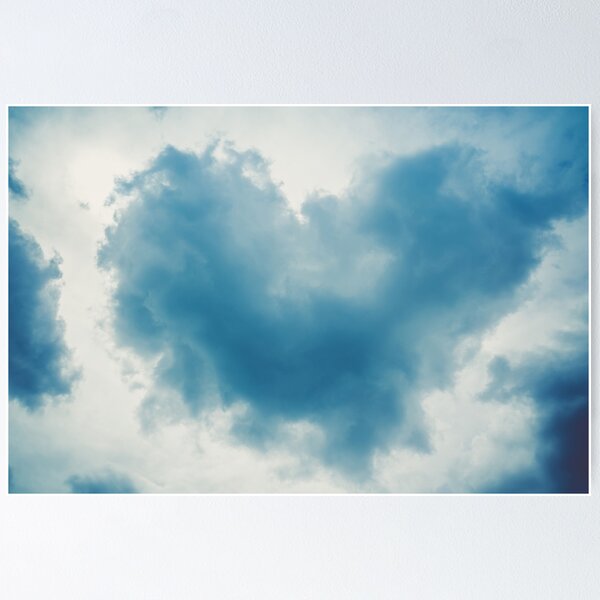 Item preview, Heart Shaped Cloud blue toned designed and sold by AnnArtshock.