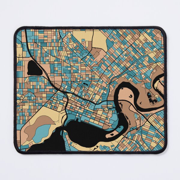 Item preview, Perth Map Pattern in Mid Century Pastel designed and sold by PatternMaps.