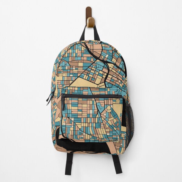 Item preview, Perth Map Pattern in Mid Century Pastel designed and sold by PatternMaps.