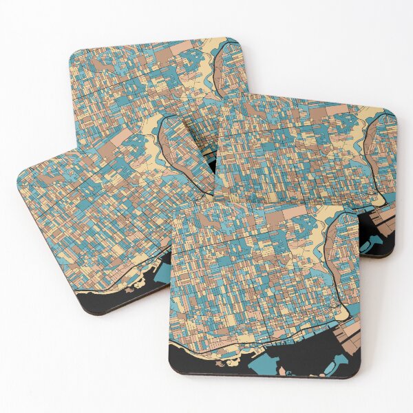 Item preview, Toronto Map Pattern in Mid Century Pastel designed and sold by PatternMaps.