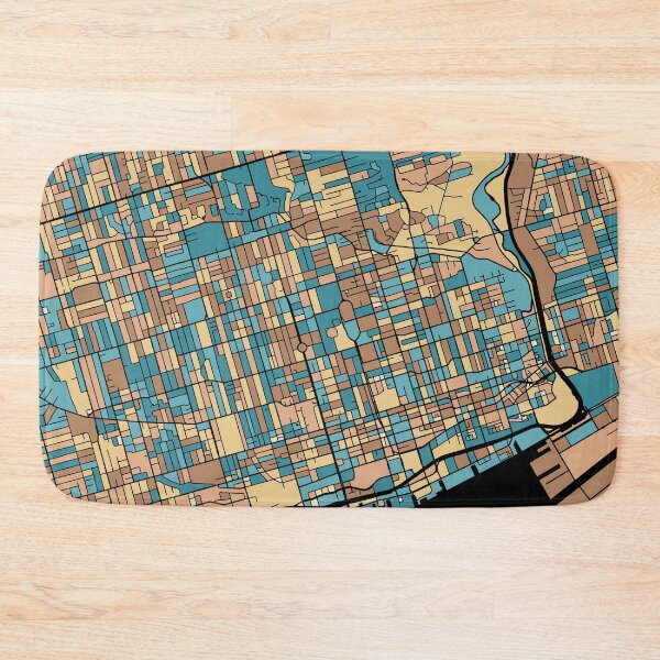 Item preview, Toronto Map Pattern in Mid Century Pastel designed and sold by PatternMaps.