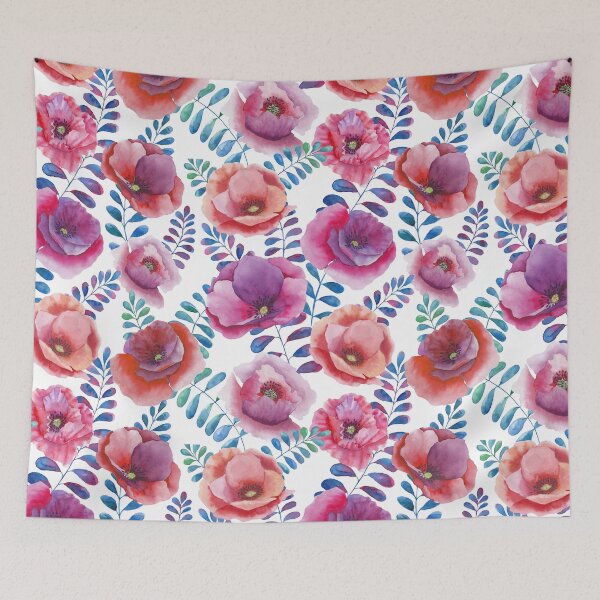 Item preview, Watercolor Poppy flowers blossom designed and sold by likapix.