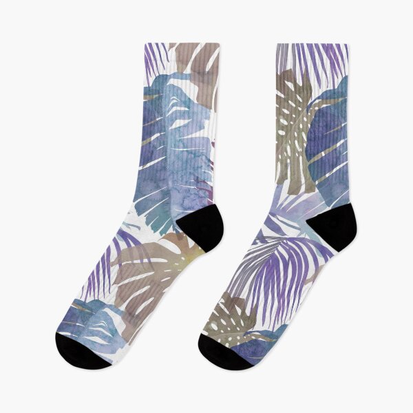Item preview, Tropical monstera leaves watercolor jungle print designed and sold by likapix.