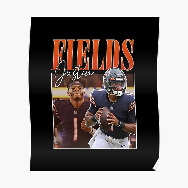 NFL Chicago Bears - Justin Fields 21 Wall Poster with Wooden