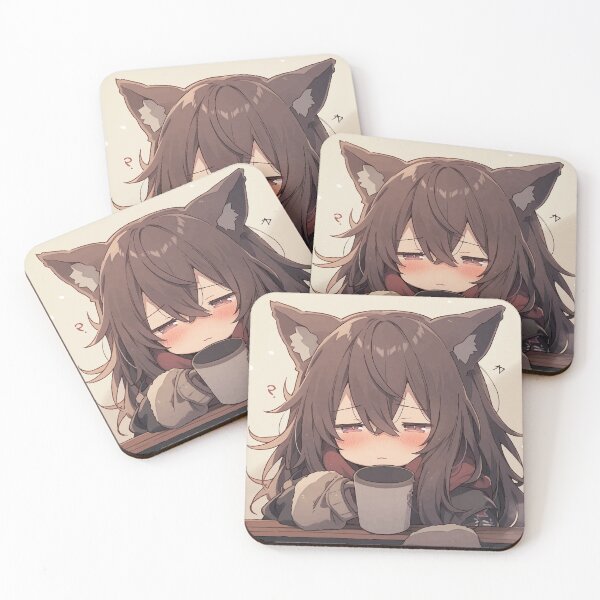 Item preview, Coffee girl - anime girl drinking coffee designed and sold by peterwest.