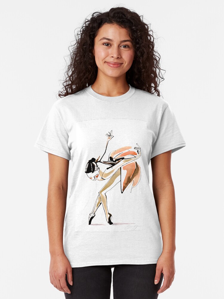 Alternate view of Expressive Watercolor Dance Drawing Classic T-Shirt