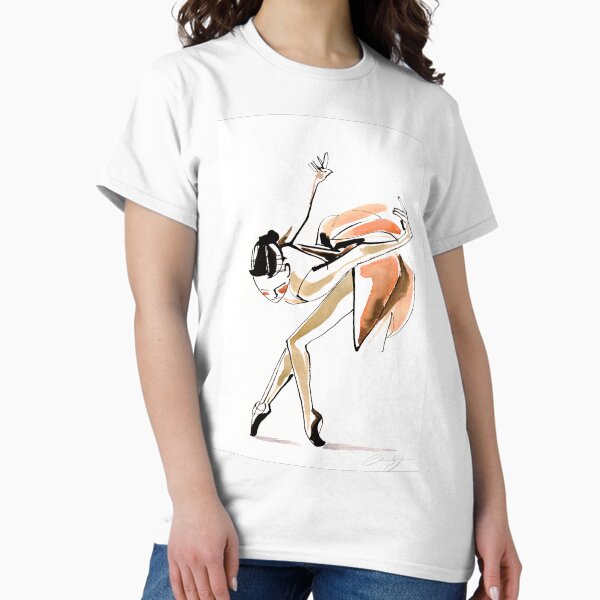 Expressive Watercolor Dance Drawing Classic T-Shirt