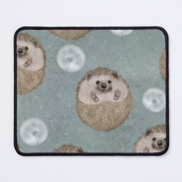Item preview, Cute Hedgehogs and dandelions watercolor illustration. Finny animals. Fantasy woodland pattern designed and sold by likapix.