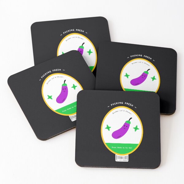 Item preview, Eggplant Grower Not a Shower Fruit Label Fucking Fresh From Nada to Ta-da  	 designed and sold by mgmifmrd10.