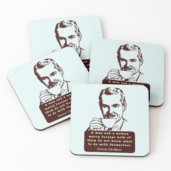 Item preview, Anton Chekhov Funny anti-Marriage Quote: “A man and a woman marry because both of them do not know what to do with themselves.” designed and sold by artbleed.