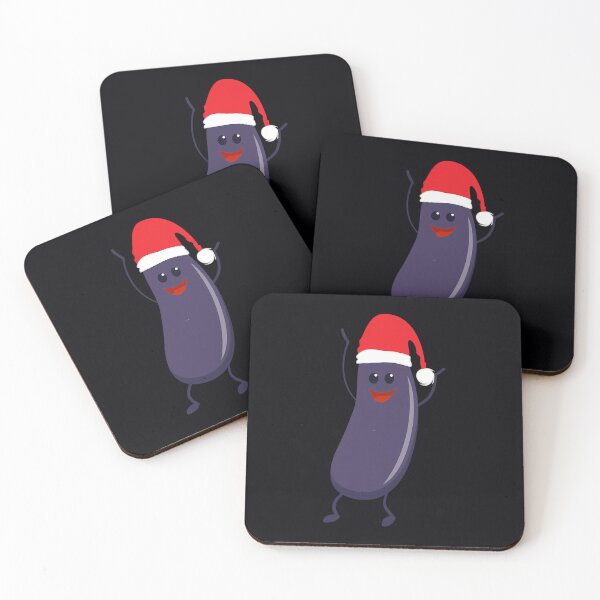 Item preview, Eggplant in a Santa Hat - Christmas Fruits and Vegetables Series  	 designed and sold by mgmifmrd10.